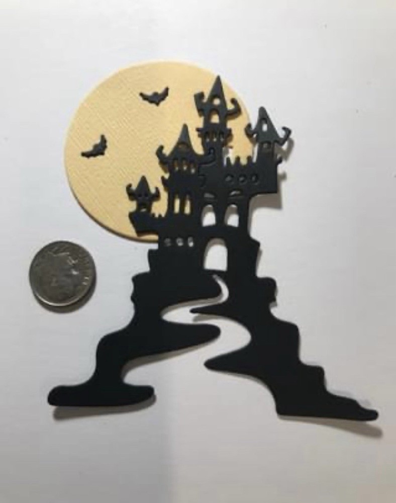 2 Castle bats Die Cuts Paper Pieces Halloween