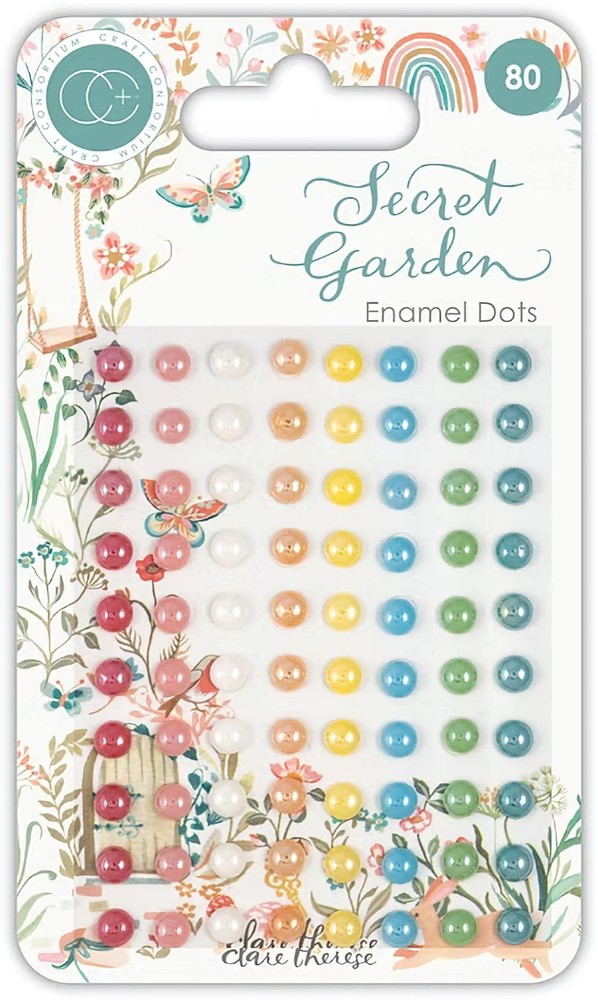 Craft Consortium SECRET GARDEN ENAMEL DOTS (80PC) scrapbooking