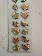 Amy Tangerine 14 PC Gold Foil Accent Wood Veneer Stickers Scrapbooking Crafts AC