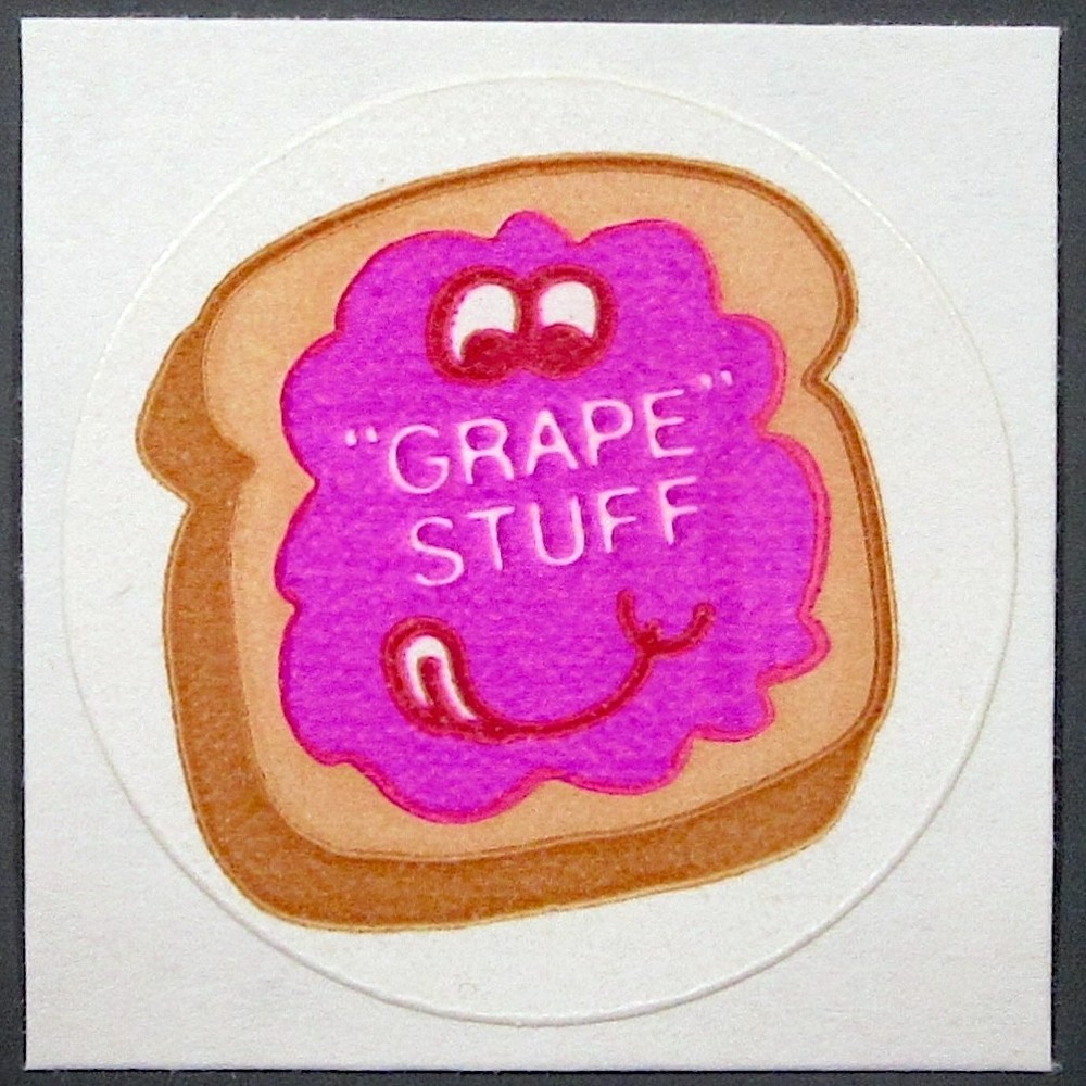 Vintage TREND Scratch and Sniff MATTE Sticker GRAPE JELLY – No TM