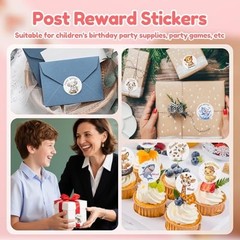 6000PCS Cute Animal Stickers for Kids, 12 Rolls Classroom Reward Stickers, 24 De