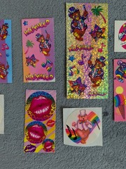 Lot of VTG 80s 90s Lisa Frank Stickers Bears Lips Racoon Koala Elephant Piano