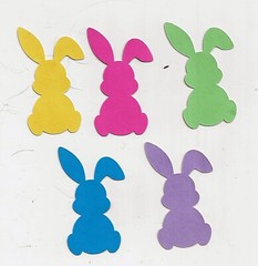 Bunny Die Cuts, 3″ tall, 15 pcs. ANY COLOR-Easter Die Cuts