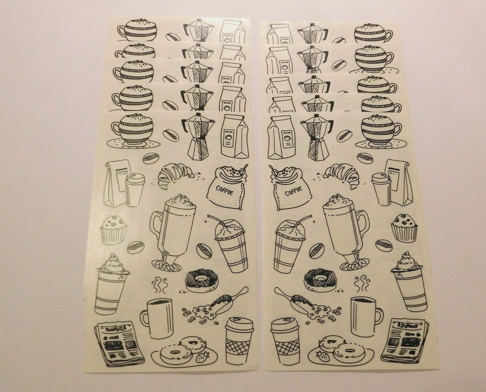 Mrs. Grossman’s Stickers Lot of 10 Sheets ~Pen & Ink Coffee~ 2006 Scrapbooking