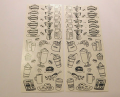 Mrs. Grossman’s Stickers Lot of 10 Sheets ~Pen & Ink Coffee~ 2006 Scrapbooking