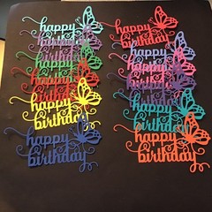 happy birthday with butterfly die cut embellishments 6 Pcs 3” x 4-5/8”