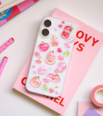 APEACH 3D Puffy Stickers, Kawaii Decorative Stickers for Phone Case, Notebook