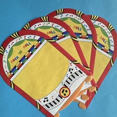 Vintage 80s Jukebox Rock ‘N Roll Stationery Notepaper Music Box Lot Of 4 Sheets