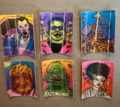 Vintage 1990s Universal Monster Hologram Stickers, Set of 6