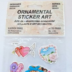 Sticker King Ornamental Sticker Art 3D Heart Floral Scrapbook Decor Pearl Puffy