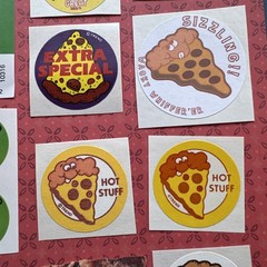 vintage 80s 90s + scratch & sniff PIZZA Stickers Sandylion Mark 1 Trend CTP Lot