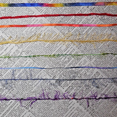 Fiber Art Yarn Journal Scrapbook Mixed Media Gift Wrap 24 Yards «Rainbow»