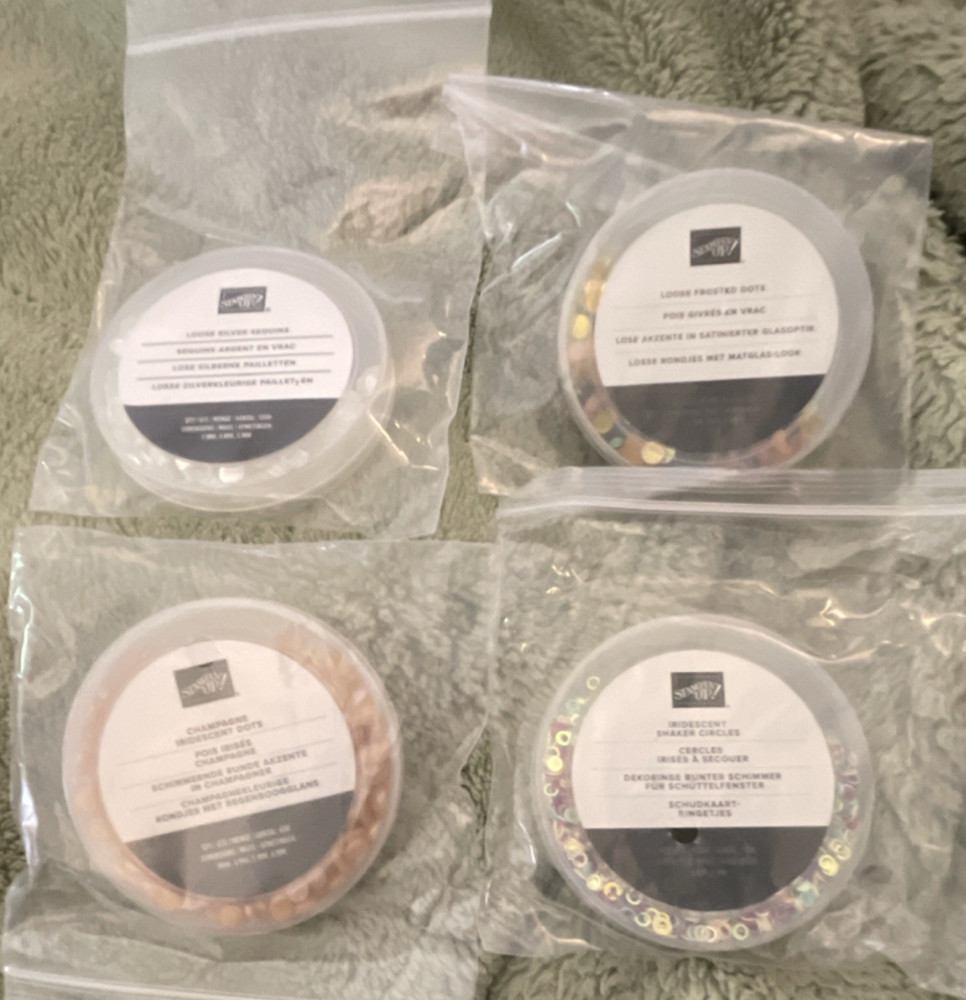 Stampin’ Up! Iridescent Sequins Plastic Embellishments Lot of 4