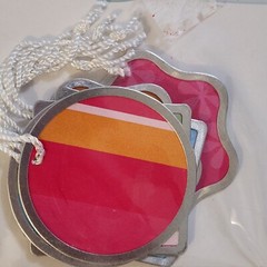 NEW Lot 3 Metal Accents Tags Labels Framed Words Pull Tags Tim Coffey Marcella-Z