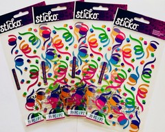 Sticko SPMT17 Stickers-Confetti (4Pk) STICKOPOTAMUS Party streamers decorations