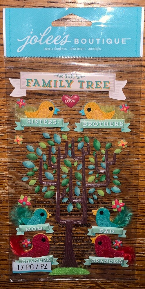 RARE Jolees Family Tree Sisters Brothers Mom Dad Grandma Grandpa Genealogy Birds