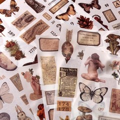 Vintage Ephemera Sticker 24 Sheets 480 precut washi Stickers Paper Journal Stick