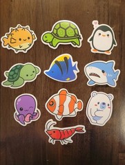 STICKERS UPICK Various Animals Cute Cartoon Vinyl PEEL & STICK