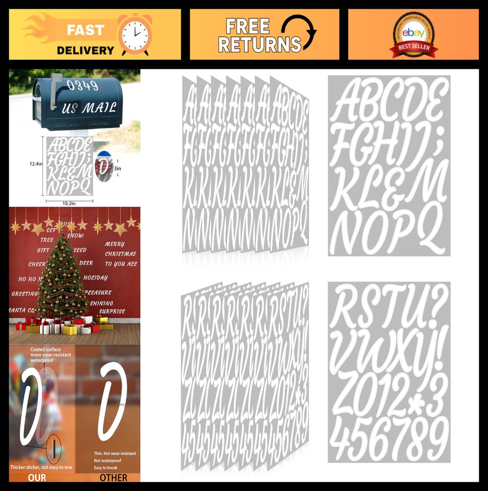 336 Pcs Waterproof Letter Stickers – Self-Adhesive Alphabet Decals for DIY, Mail