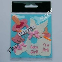 5 Girl girls baby babies embellishmants Handmade mulberry paper Scrapbooks Cards