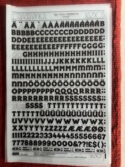 5 Letraset INSTANT LETTERING Transfer Letters 36pt & 48pt Paddington NICE 1