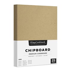 Brown Kraft Chipboard – Medium Weight 30 Pt. (624gsm) Cardboard – 25 Sheets
