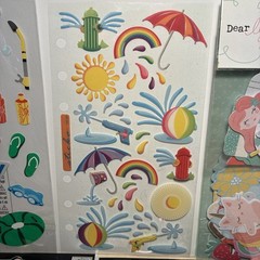 Scrapbook Stickers Mixed Lot of Beach Sea Ocean Summer Travel Flower Themed