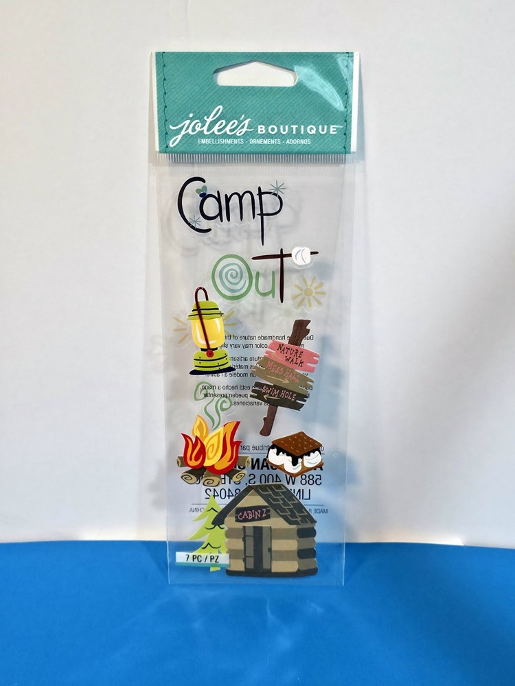 FREE SHIP Jolee’s CAMPING Scrapbook Dimensional Stickers TRAVEL VACATION SMORES