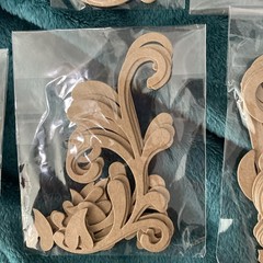 Lot of (7) Cardboard Accents/Embellishments, Scrolls, Birds, New