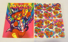 Vintage Lisa Frank Rainbow Bear Stickers & Giant Hollywood Bear Sticker