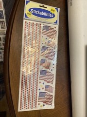 STICK-A-BILITIES: USA Flag + Red/white/Blue stripes stars 2 – 5″x12″ Sheets