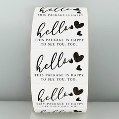 Cute sticker hello this package is happy to see you too sticker label for shops