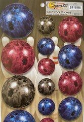 BOWLING Card-Stock Stickers (19pc)Scrappin’Sports•Balls•Lane •Pins•Strike•Player
