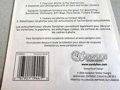 Sandylion Christmas Words Stickers Glitter Accents 12″ 2006 NOS Scrapbooking
