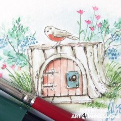 New ART IMPRESSIONS Rubber Stamp cling Watercolor HOBBIT DOOR SET