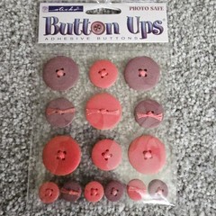 Sticko Button Ups Adhesive Buttons 5 Packs Orange Red Cream White