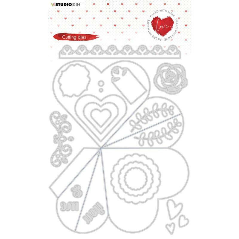 STUDIO LIGHT CLEAR – METAL CUTTING DIES – FILLED WITH LOVE HEART BOX