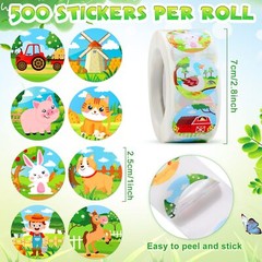1000 Pcs Realistic Farm Animal Stickers for Kids Classroom Barnyard Party Favor