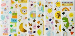 39 STICKER SHEETS LOT, Bulk stickers PK, Mxd Themes BABY BIRTHDAY SAFARI JUNGLE