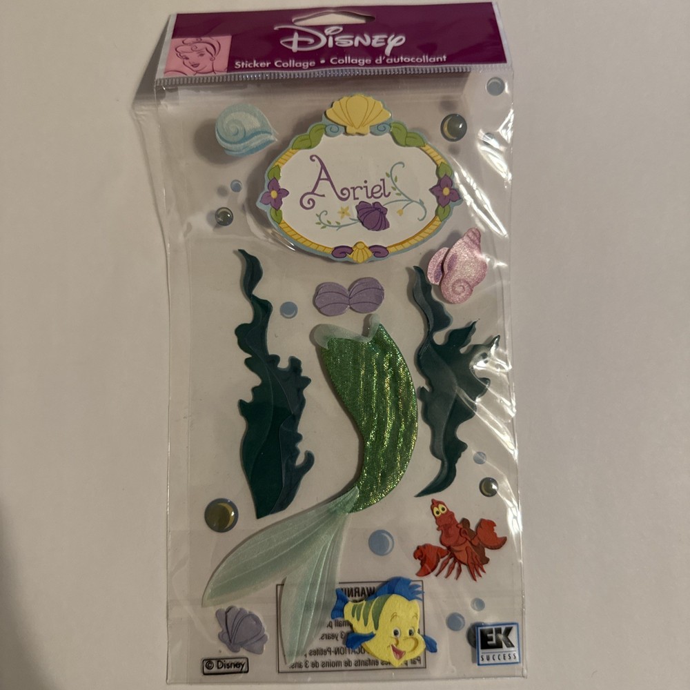 Disney Princess Ariel Costume The Little Mermaid Scrapbook Stickers Jolee’s