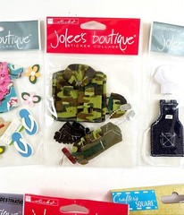 Jolees Boutique Card Connection 3D Sticker LOT Sports Military Kitchen Garden