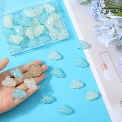 SUNNYCLUE 1 Box 40Pcs Cloud Cabochon Mini Resin Cabochons White, Blue
