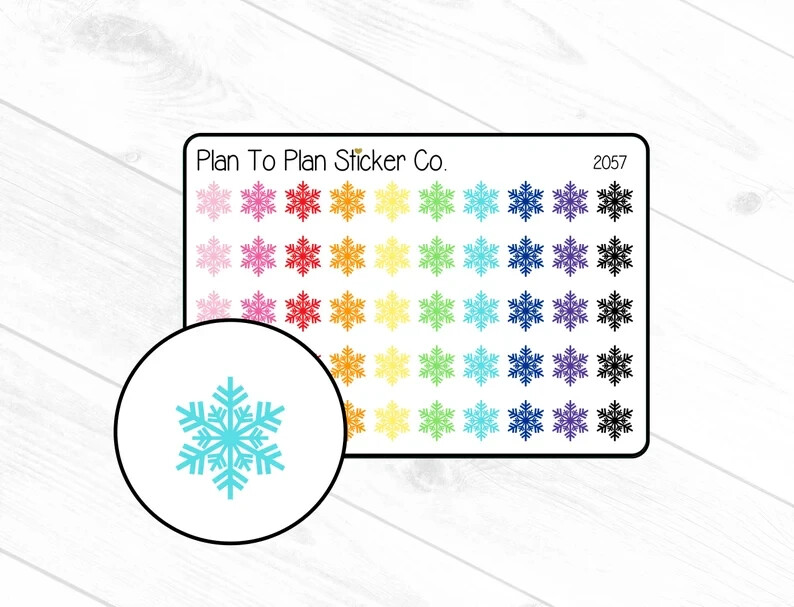 2057~~Snowflakes Planner Stickers.