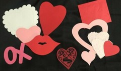Valentine Stickers/Die Cuts: Victorian,Candy Hearts,Metal Sign,Dimension Glitter