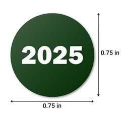 3 Pack of 900 Labels – 2025 Year Stickers, 0.75 inch Circle Dot, Color Coded …