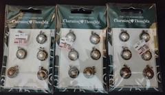 The Card Collection Charming Thoughts Button Pearl Charms 3 Pkg NTW