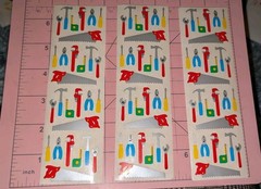 Vintage Mrs Grossman’s Stickers Tools Saw Screwdriver Hammer Lot Of 3 Strips