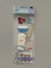 Rare Retired Jolee’s Boutique 3D Cooking Mixing Bowl Cookies Stickers