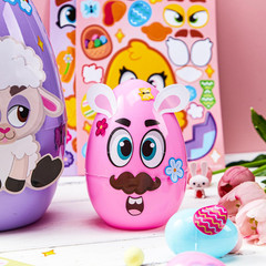 24 PCS Easter Match Make a Face Stickers – Chick Bunny Sheep Egg Pattern