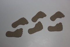 Foot Print Chipboard 6 Die Cuts Embellishment Footprints Feet